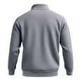 thumbnail image 4 of Men's Half Zip Multi Pockets Sweatshirts Athletic Casual Long Sleeve Sweater Pullover Fall Oversized Tops (2XL, Gray), 4 of 4