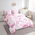 thumbnail image 3 of Castle Fairy Cute Butterflies Twin Bedding Sets,Pink Rainbow Bedding Comforter Set, 3 of 8