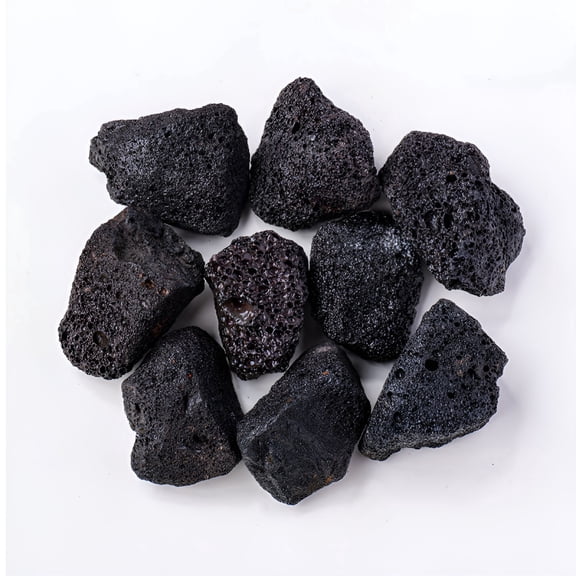 RAIRSKY Natural Black Lava Rocks for Aquarium,Fish Tank Landscaping,Garden Plants,Bonsai,Fire Pits - Volcanic Decorative Stones (0.33lb/Bag)