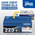 thumbnail image 3 of Brother Genuine Standard-Yield Toner Cartridge Four Pack TN223 4PK - Includes one Cartridge Each of Black, Cyan, Magenta & Yellow Toner, Standard Yield, Model: - Sold Without Manufacturer Warranty, 3 of 4
