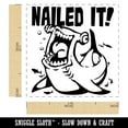 thumbnail image 2 of Nailed It with Happy Hammerhead Shark Self-Inking Rubber Stamp Ink Stamper - Yellow Ink - Small 1 Inch, 2 of 7