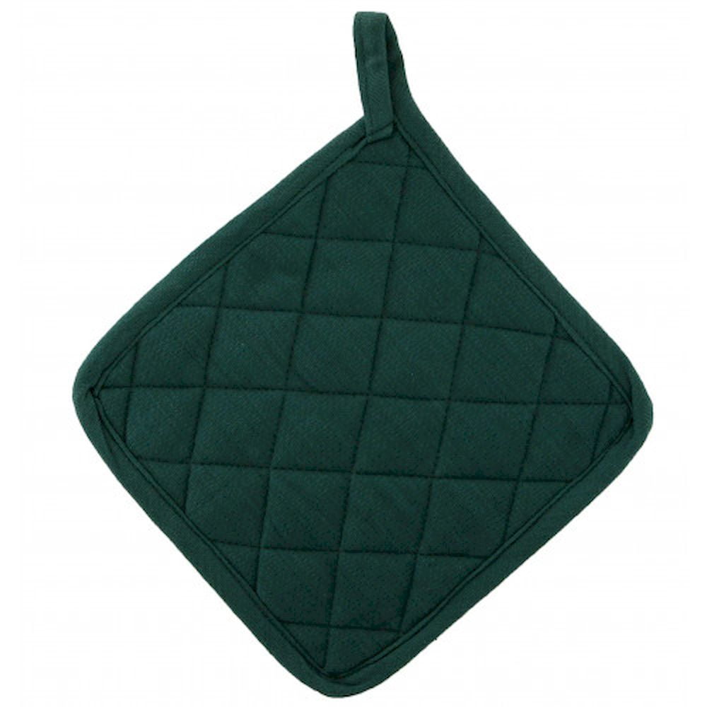 Set Of 2 Cotton Hunter Green Pot Holders