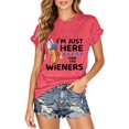 thumbnail image 3 of Womens Shirts Patriotic USA Flag Hot Dog Graphic Casual Short Sleeve Tees Oversized Tshirts for Women, 3 of 8