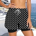 thumbnail image 2 of SAWOBUUN Women Polka Dot Running Shorts High Waist Athletic Casual Loose Elastic Drawstring Shorts with Lining, 2 of 6