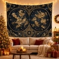thumbnail image 3 of Celestial Double Map with Stars, Adventurous Vintage Travel Style for Map Lovers, Antique Map Decor, Housewarming Gift, Tapestry Wall Hanging for Study Room and Office, 3 of 7
