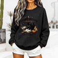thumbnail image 2 of Halloween Sweatshirts for Women Trendy Spooky Biscuits Bakery Letter Printed Graphic Tops Fall Long Sleeve Loose Pullovers Tshirts Black XXL, 2 of 5