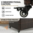 thumbnail image 2 of Homefun Outdoor Grill Carts with Storage Cabinet - Outdoor Bar Carts with Wheels Wicker Patio Kitchen Island Bar Table Weatherproof Prep Stand, Black, 2 of 7