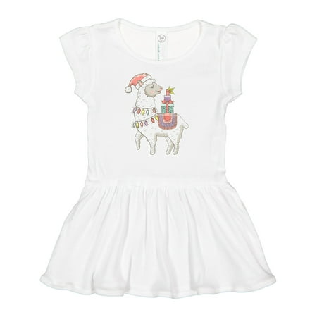 

Inktastic Christmas Llama Girls Baby Dress