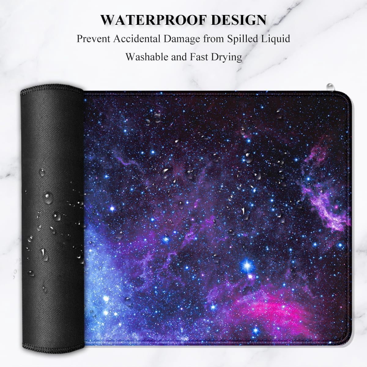 Large Mouse Pad, XXL Gaming Mousepad, Desk Mat for Desktop, Thick Rubber, Big & Long Size, Stitched Edges, Full Desk Pad for Laptop & Computer, Extended 31.5 x 11.8 in, Amazing Galaxy