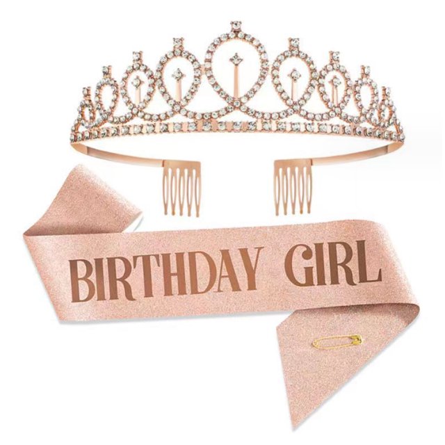 Tiara nupcial con diamantes de imitación de cristal y banda de reina de cumpleaños, corona de boda para mujeres y niñas, diadema de cumpleaños