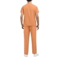 thumbnail image 3 of Fgvctg Scrubs for Men Set Plus Size Medical Uniforms Petite V-Neck Scrub Tops and Pants Jogger Scrubs Nursing Scrubs Clothing Set for Men Orange M, 3 of 6