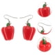 thumbnail image 4 of 1 par de pendientes de chile simulado con diseño de pimiento rojo de dibujos animados. Joyas decorativas para las orejas., 4 of 7