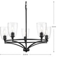 thumbnail image 2 of Parkhurst Collection Five-Light New Traditional Matte Black Clear Glass Chandelier Light, 2 of 2