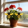 thumbnail image 2 of Bee And Honeycomb Wood Craft Hanging Ornament, 18X10.5Cm Rustic Decor For Easter And Spring, Hand-Painted With Rope, 2 of 7