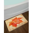 thumbnail image 2 of Fall Bath Mat, Vivid Watercolor Style Maple Leaf Fall Word on Vintage Backdrop Artsy, Non-Slip Plush Mat Bathroom Kitchen Laundry Room Decor, 29.5 X 17.5 Inches, Orange Pale Brown White, Ambesonne, 2 of 2