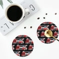thumbnail image 4 of Lsque Fire and Rescue Truck Pattern 4" Drink Coasters Set of 4, PVC Leather Absorbent Coasters, Table Coaster Set Decorative Coffee Cup Coasters Housewarming Gift -Round Shape, 4 of 6