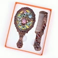 thumbnail image 2 of RAGUPEL Hand Mirrors with Handle,Oval Mirror Face 5.3"*2.7"*0.8" Hand Held Mirrors with Handle,Rose Carving Hand Mirrors with Handle,Style3, 2 of 7