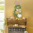 thumbnail image 4 of Cbcbtwo Easter Wreath, 17.7in Easter Bunny Spring Wreath with Ribbon Bow Easter Bunny Welcome Door Sign LED Wreath for Front Door Wall Decoration Easter Rabbit Garland Bunny-Shaped Hydrangea Wreath, 4 of 6