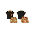 thumbnail image 2 of FAROOT Boys Summer 2PCS Shorts Sets Short Sleeve Geometric Pattern Print Button Up Tops Shorts Sets, 2 of 9