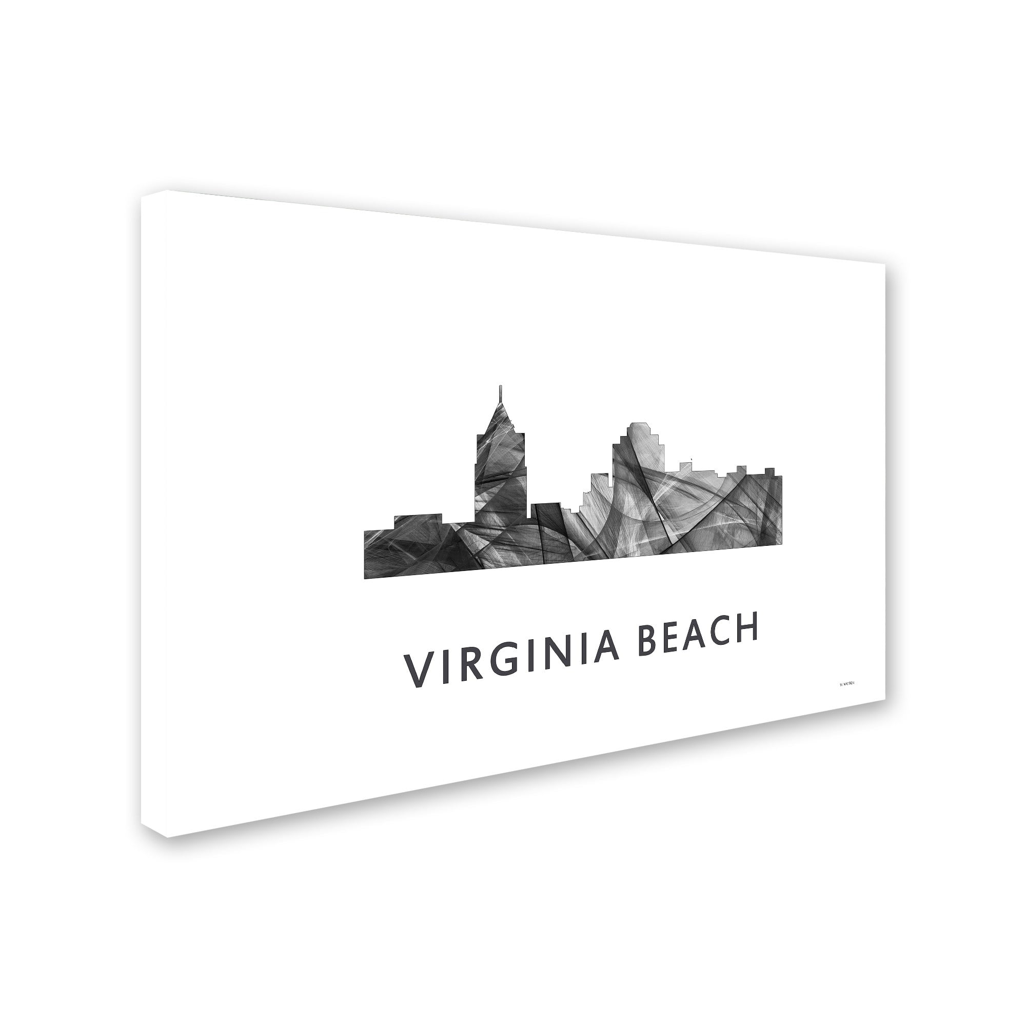 Trademark Fine Art 'Virginia Beach Virginia Skyline WB-BW' Canvas Art by Marlene Watson
