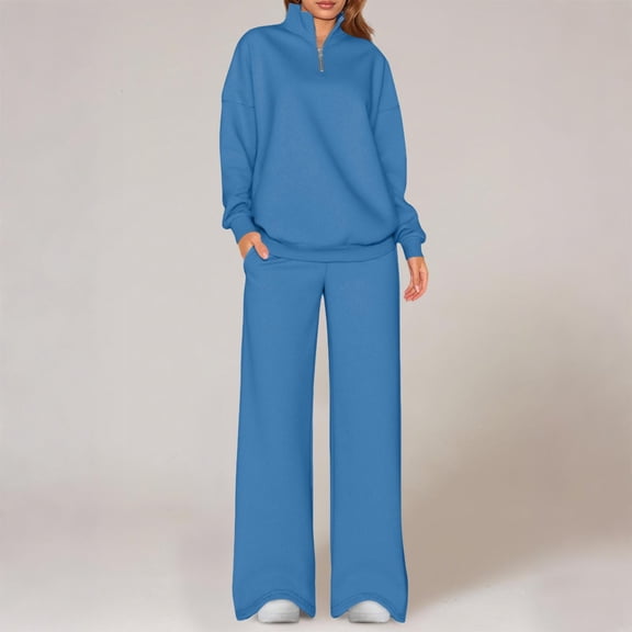 Miqool Fall Sweatsuits Women 2 Piece Outfit Lounge Sets Matching Airport Oversized Sweatshirt Sweatpants Tracksuit