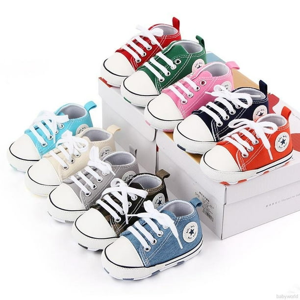 Walkers Zapatos Para Bebes Recien Nacidos Ninos Ninas Primeros Caminantes De Lona Deportivas Suela Suave Antideslizantes 0 18 Meses Walmart en linea