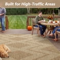 thumbnail image 3 of SIXHOME Outdoor Rugs 6'x9', Bohemian Geometry Patio Rug, Indoor Outdoor Polypropylene Weave Textured Carpet, Water-Resistant, Quick-Dry Rug for Porch, Balcony, RV, Garden, Neutral Brown, 3 of 8