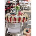 thumbnail image 5 of Outdoor Tablecloth with Umbrella Hole for Patio/Picnic/Party/Camping, Vintage Love Heart Independence Day Waterproof Table Cloth Round Cover Washable, 4th of July Retro Art (Dia 54"), 5 of 9