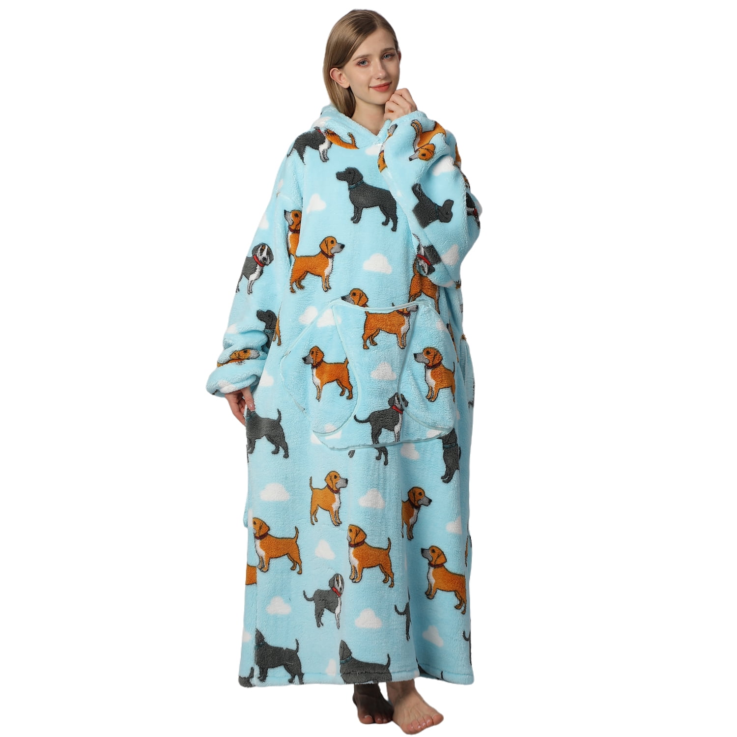 Wearable Blanket Hoodie for Women Men Adult Oversized Hooded Blanket Cozy Sweater Super Soft Comfortable Wearable Blanket with Sleeves Hoodie Sweatshirt with Pockets