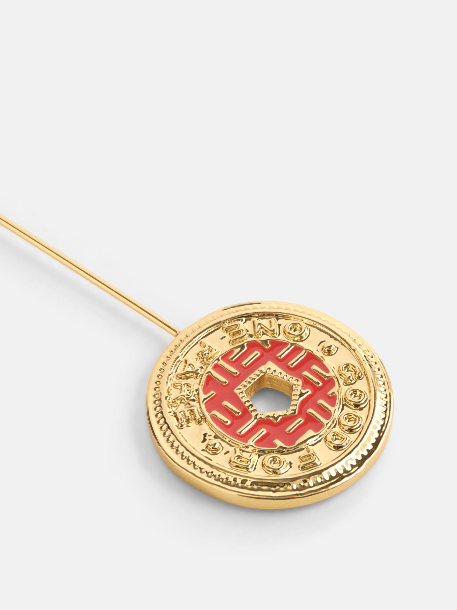 Free Assembly Women's NYC Subway Token Coin Brooch Pin, Goldtone