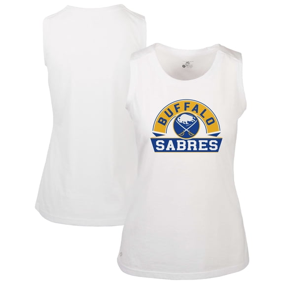 Women's Levelwear  White Buffalo Sabres Macy Banner Arch Tank Top