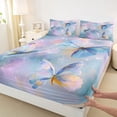 thumbnail image 3 of Homewish 4-Piece Queen Sheet Set, Teal Purple Ombre Butterflies, Cozy Kids Bedding, 3 of 7
