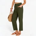 thumbnail image 6 of Women's Elastic Waist Ankle Length Straight Leg Pants Casual Pull On Pants with Pockets, 6 of 7