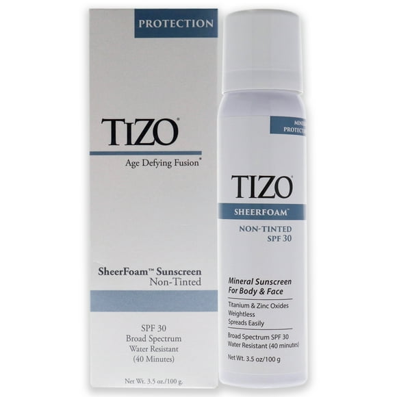 Tizo Protector solar SheerFoam cuerpo y rostro sin color SPF 30 3.5 oz TIZO Tizo Protector solar 3.5 oz