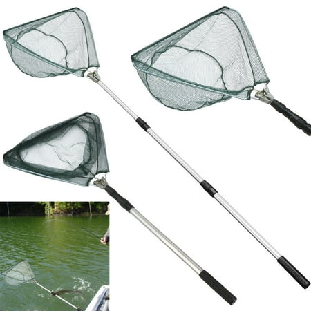 Safe Catch and Release Fish Landing Net Telescoping Handle Foldable
