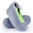 thumbnail image 1 of Cubierta de zapatos de goma para hombres y mujeres, cremalleras, cubiertas de zapatos impermeables reutilizables Unisex, cubiertas de lluvia de silicona antideslizantes blancas, zapatos nuevos Feliz Sencillez, 1 of 5