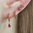 thumbnail image 5 of ERICAJEWELS 16G Ruby Flower Titanium Helix Earring CZ Stud for Conch, Cartilage, Flat Piercings, Gold, 5 of 9