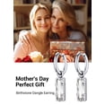 thumbnail image 4 of Pendientes colgantes Huggie PROSTEEL de Acero Inoxidable para mujeres y niñas con diamante Cristal, 4 of 8