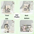 thumbnail image 2 of Small Crossbody Bag with Cute Plush Pendant for Women, Embroidery PU Leather Mini Phone Purses, White, 2 of 8