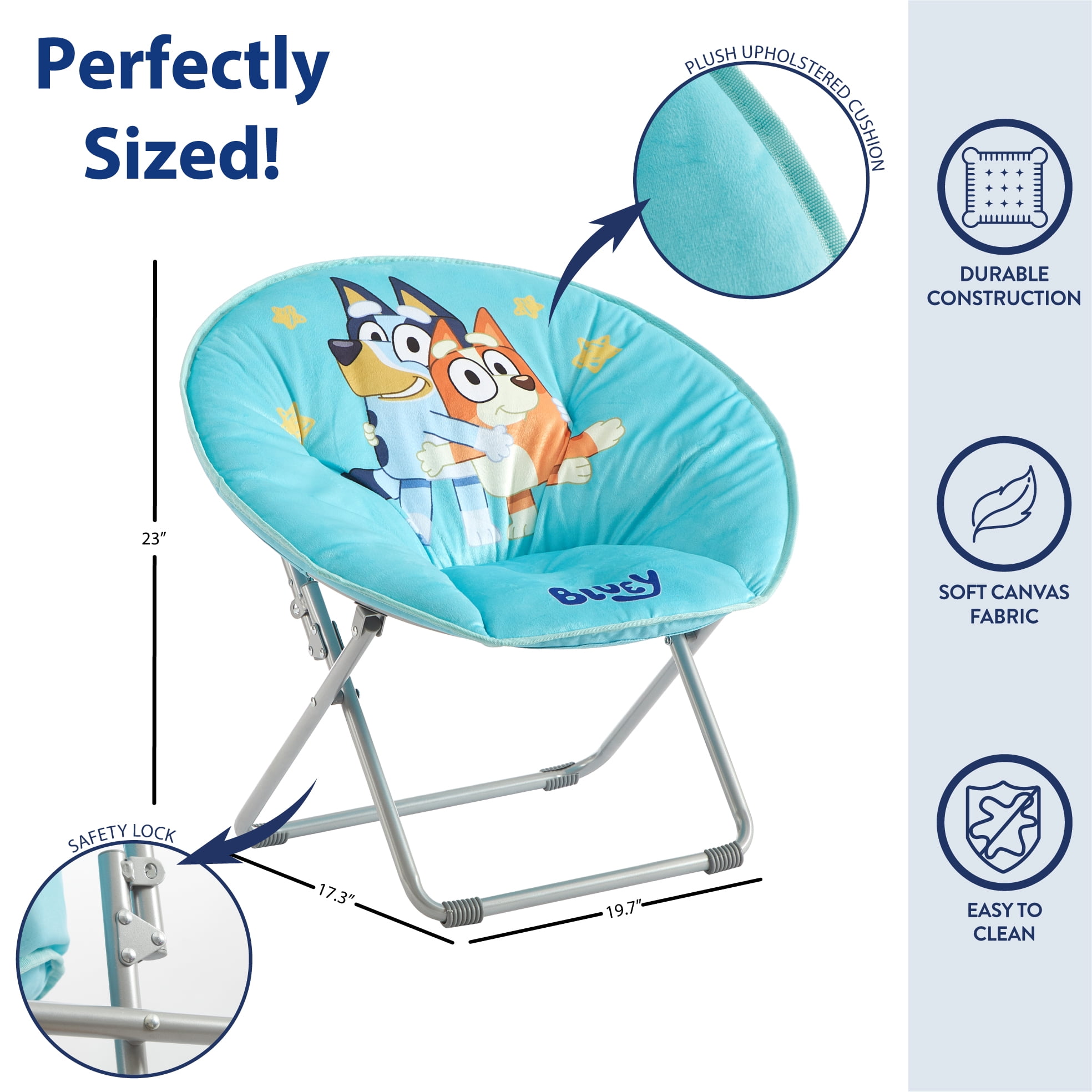 Bluey , 23" Kids' Saucer Chair, Blue