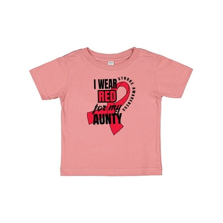 

Inktastic I Wear Red For My Aunty Stroke Awareness Gift Baby Boy or Baby Girl T-Shirt