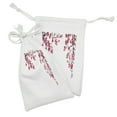 thumbnail image 2 of Floral Fabric Pouch Set of 2, Illustration of Flowering Branch Sakura Traditional Floral Art Print, Small Drawstring Bag for Toiletries Masks and Favors, 9" x 6", Pink White Dark Purple, by Ambesonne, 2 of 2