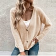 thumbnail image 2 of Ruyang Women's Lightweight Crewneck Cardigan Sweater Open Front Button Down Long Sleeve Pockets Chunky Knit Cardigan Sweaters, 2 of 5