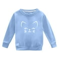 thumbnail image 3 of Kiijoy Big Girls Sweatshirt Cartoon Cat Print Crewneck Pullover Sweatshirts, Sizes 8-9, 3 of 3