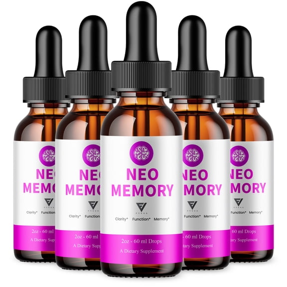 (5 Pack) Neo Memory Advanced Drops, Neo Memory Brain Support (10oz)