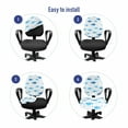 thumbnail image 4 of Fish Office Chair Slipcover, Fish Net with Polka Dots Abstract Animal Silhouettes Nature Inspired Image, Protective Stretch Decorative Fabric Cover, Standard Size, Blue Pale Blue White, by Ambesonne, 4 of 5