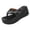Womens Casual Shoes # Black, variant on Wedge Sandals Open Toe Thong Flip Flop Glitter Embellished Heel Summer Casual Beach Pool Vacation Ladies Outdoor Style Footwear Daily Wear Lightweight Modern Trendy