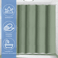 thumbnail image 6 of Dznils Waffle Shower Curtain with Hooks, Thick Weighted Fabric Bathroom Curtain, Green, 72" x 72", 6 of 9