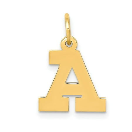 Finest Gold 10K Small Block Initial A Charm