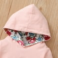 thumbnail image 4 of Infant Baby Girl Clothes Baby Girls Outfits Long Sleeve Hooded Tops Floral Pants Headband 3PCS Clothing Set Pink 6-9 Months, 4 of 8